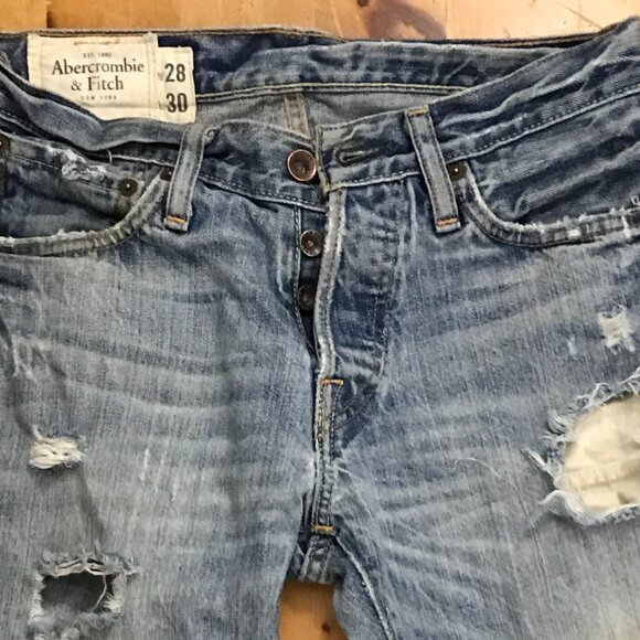 Y2K Abercrombie & Fitch Baxter Slim Boot Jeans 28x30 – Light Blue - Distressed - Picture 5 of 6